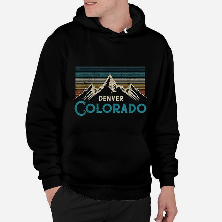 Denver Colorado Vintage Mountains Hiking Souvenir Gift Hoodie