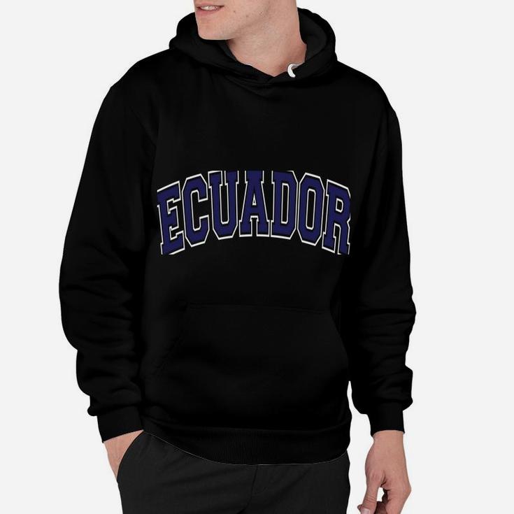 Ecuador Varsity Style Navy Blue Text Hoodie