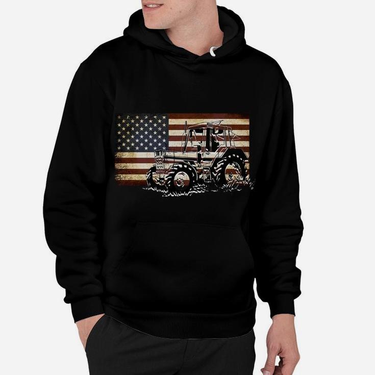 Farm Tractor Usa Flag Patriotic Vintage Farmer Farming Gift Sweatshirt Hoodie