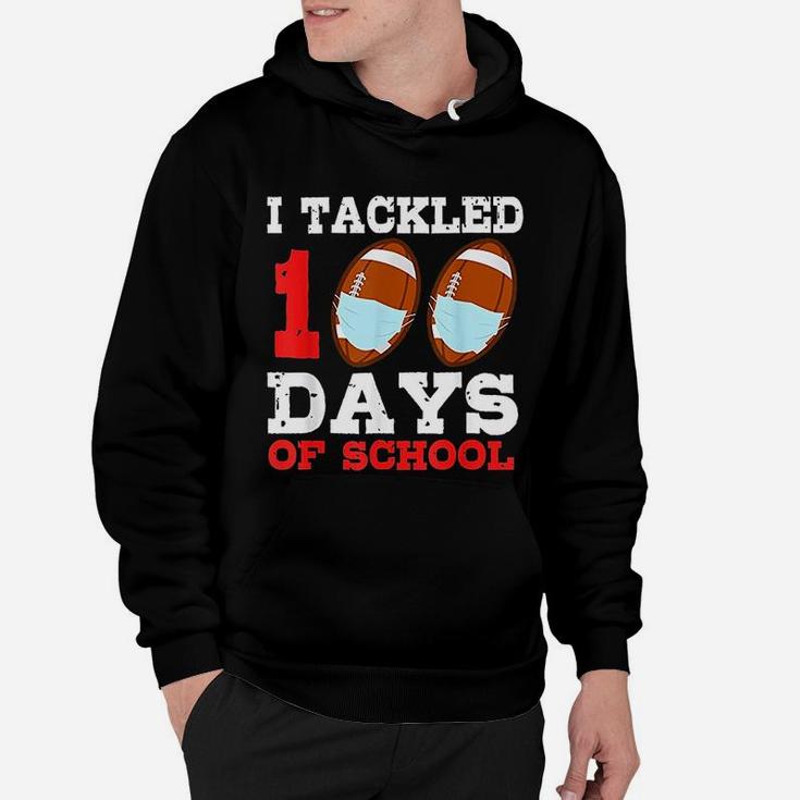 Football Funny 100 Days Of School Teacher Boy Gift Hoodie