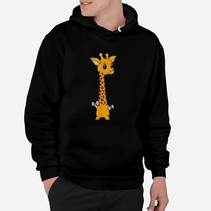 Funny Giraffe Camelopard Lifting Gym Motivation Hoodie