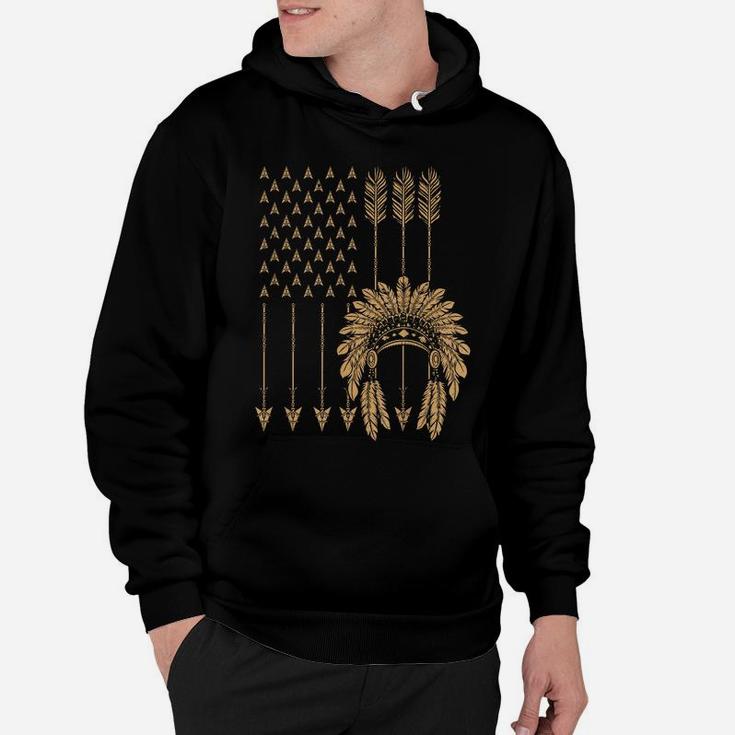 Funny Native American Flag Gift Cool Usa Tribe Patriotic Hoodie