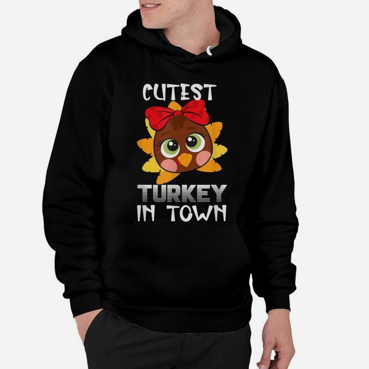 Funny Thanksgiving Day Boys Kids Girl Cutest Turkey In Town Hoodie