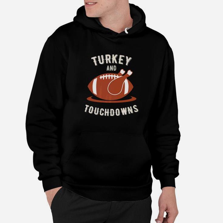Funny Thanksgiving Football Turkey And Touchdowns Hoodie