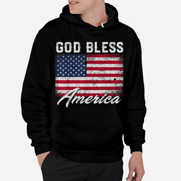 God Bless America Usa Flag 4Th Of July Patriotic Hoodie