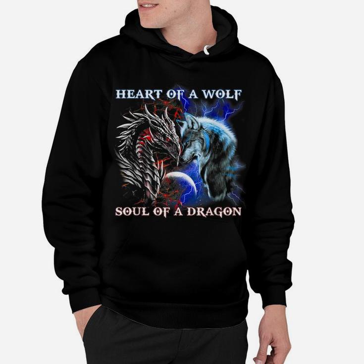 Heart Of Wolf Soul Of A Dragon - Cool Dragon - Wolf Warrior Hoodie