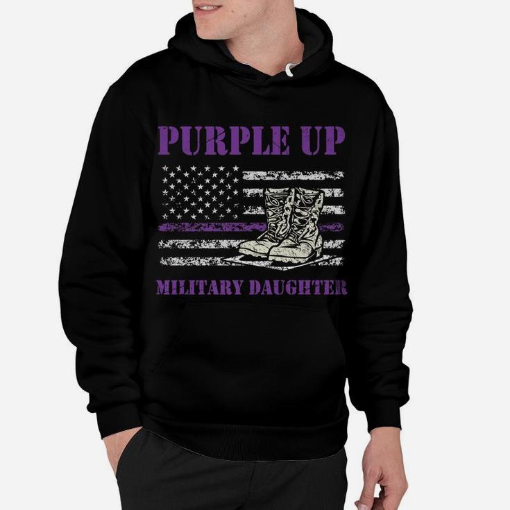 I Purple Up Military Kids Military Child Month Army Daughter Hoodie
