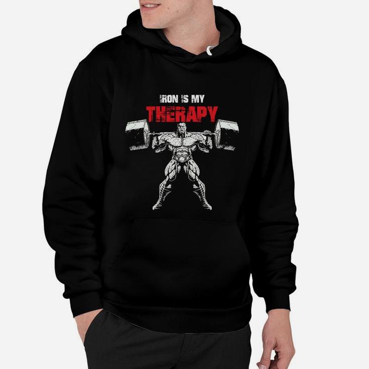 Iron Is My Therapy Bodybuilding Workout Hoodie