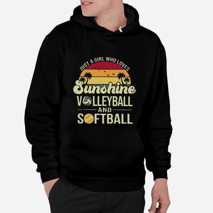 Just A Girl Who Loves Sunshine Volleyball And Softball Hoodie