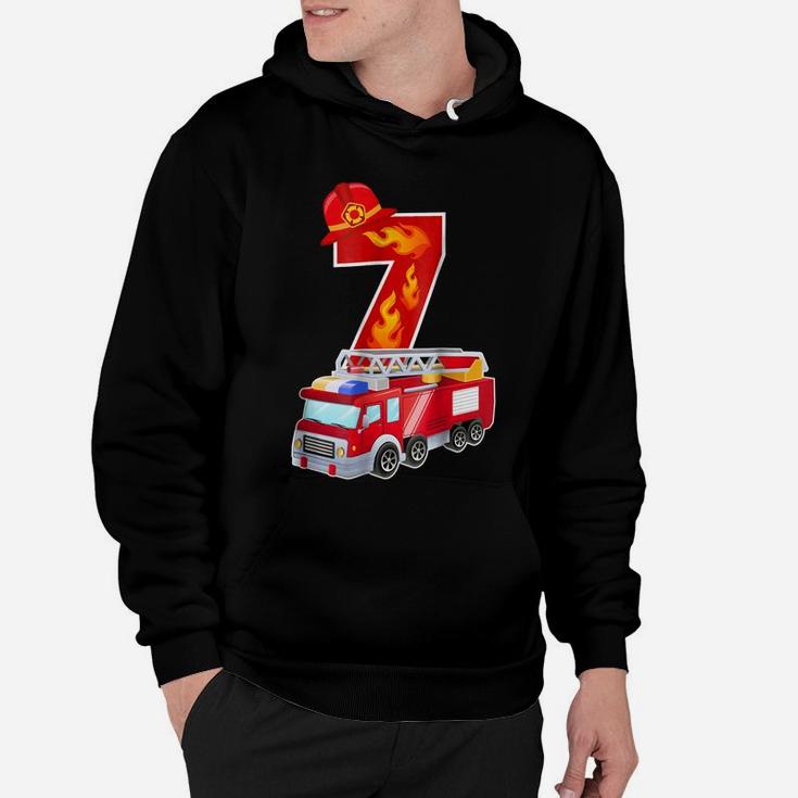 Kids 7Th Birthday Party Fire Truck Toddler Age 7 T Shirt Hoodie