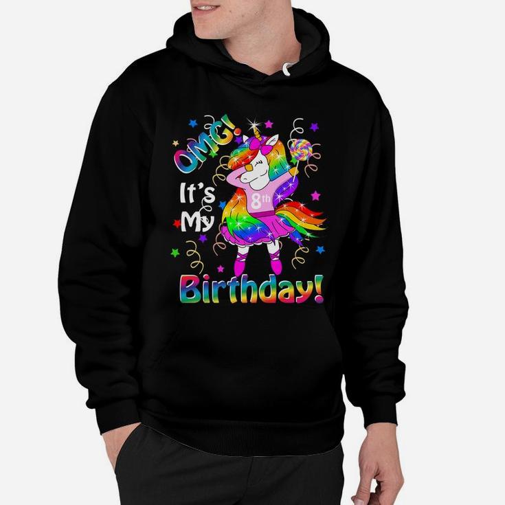 Kids OMG It's My 8Th Birthday Girls Unicorn 8 Years Old Outfit Hoodie