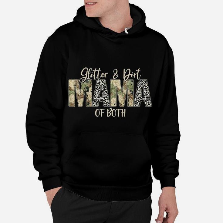 Leopard Glitter Dirt Mom Mama Of Both Camouflage Mothers Day Hoodie
