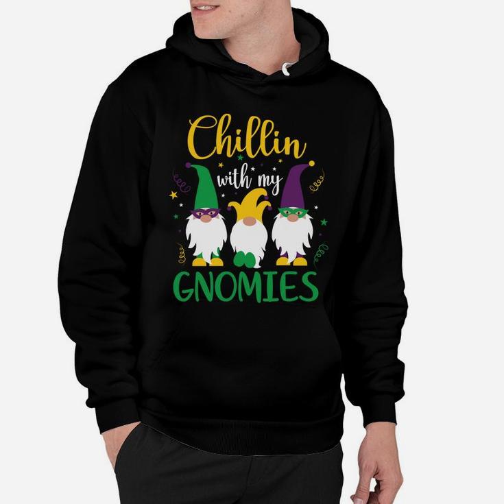 Mardi Gras Chillin With My Gnomies Cute Gnome Carnival Hoodie