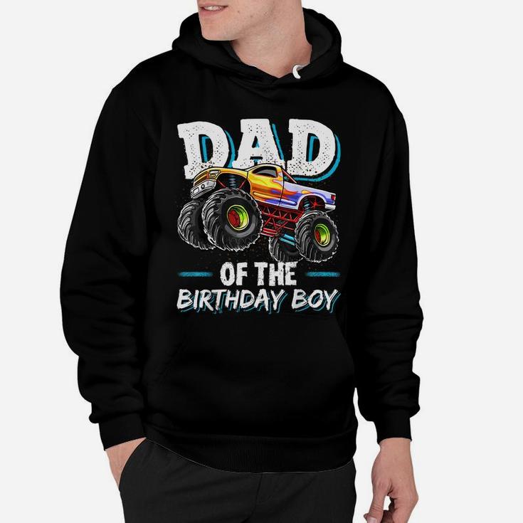 Mens Dad Of The Birthday Boy Monster Truck Birthday Novelty Gift Hoodie