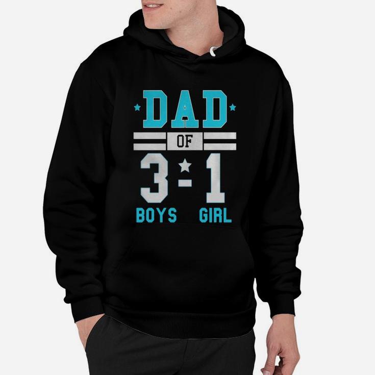 Men's Dad Of Three Boys And One Girl Football Score Style Shirt Hoodie