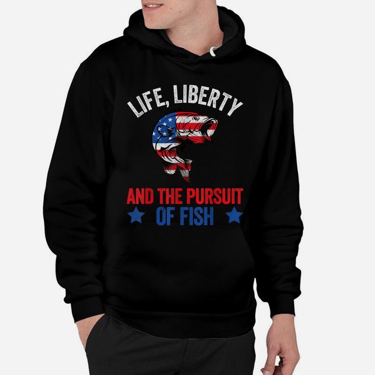 Men's Fishing Sweatshirts Hoodies, Funny American Flag Bass Hoodie