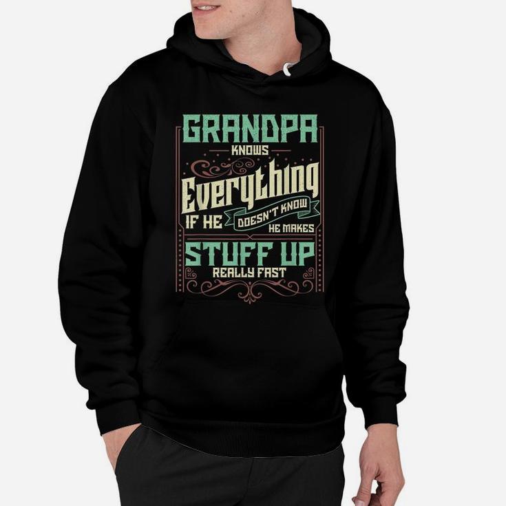 Mens Grandpa Knows Everything Funny Grandpa Christmas Gifts Hoodie