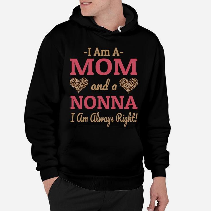 Nonna Mom Leopard Print Hearts Cute Funny Saying Gift Sweatshirt Hoodie