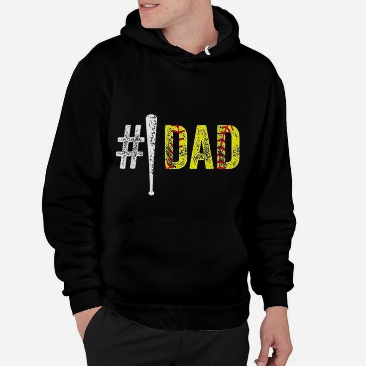 Number One Softball Fan Dad Gift From Daughter Hoodie