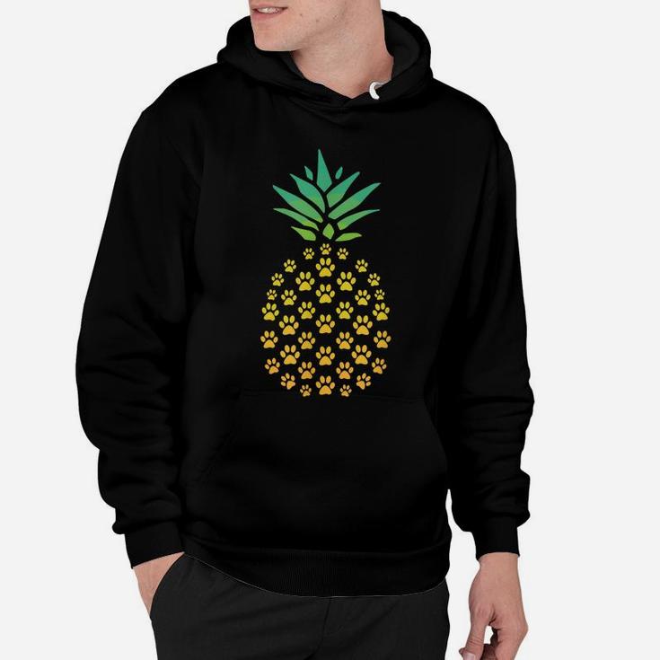 Pineapple Cat Paw Print Shirt - Funny Hawaiian Tropical Gift Hoodie