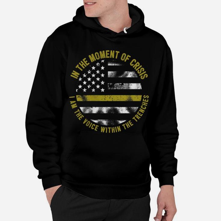 Police And Fire 911 Dispatcher Thin Gold Line Flag Hoodie