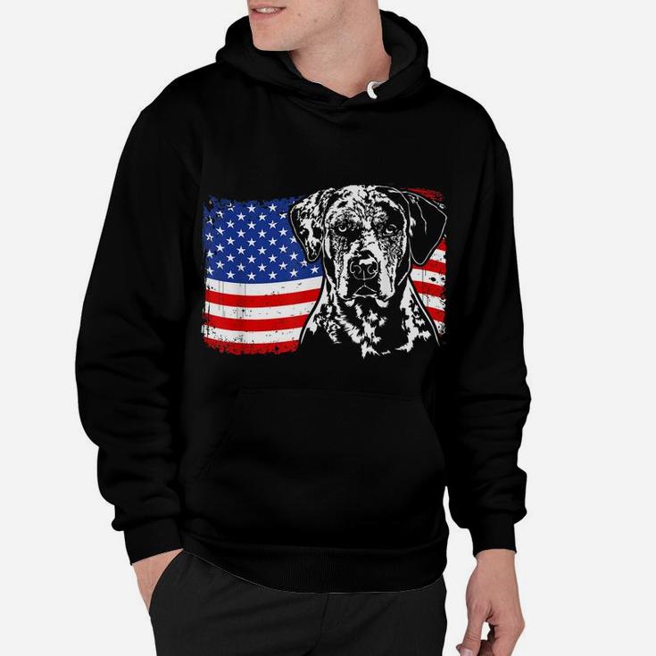 Proud Catahoula Leopard Dog American Flag Patriotic Dog Gift Hoodie