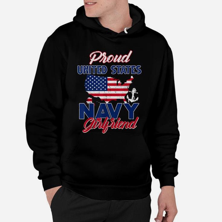 Proud Navy Girlfriend Us Flag Family S Army Military Hoodie