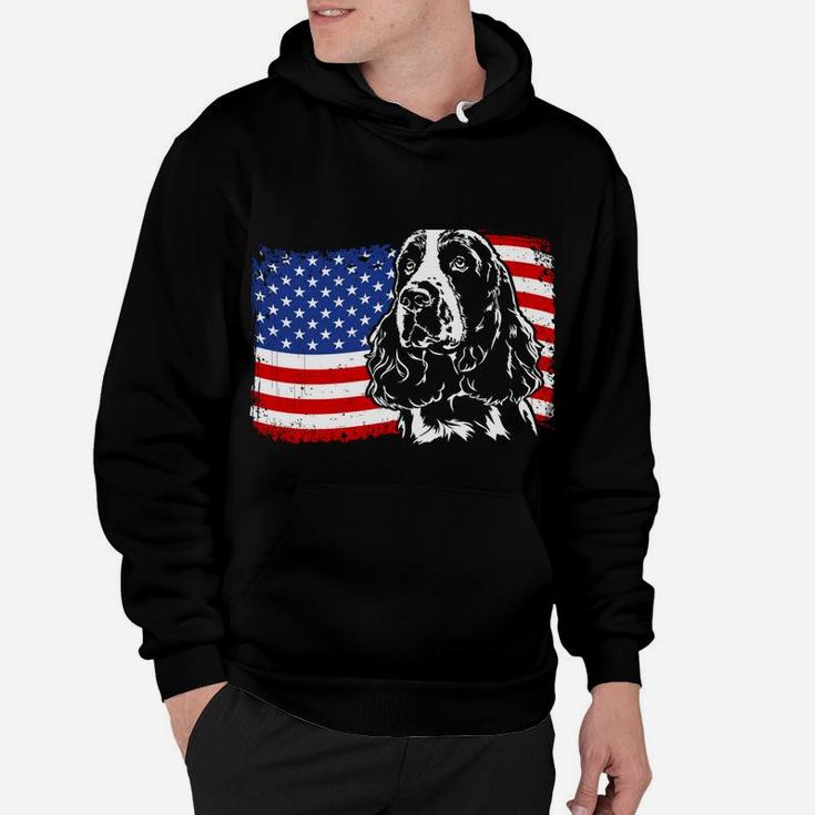 Proud Springer Spaniel American Flag Patriotic Dog Gift Sweatshirt Hoodie