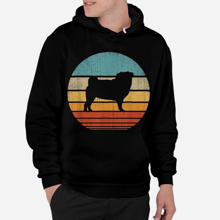 Pug Vintage Silhouette 60S 70S Retro Gifts Dog Lover Men Hoodie