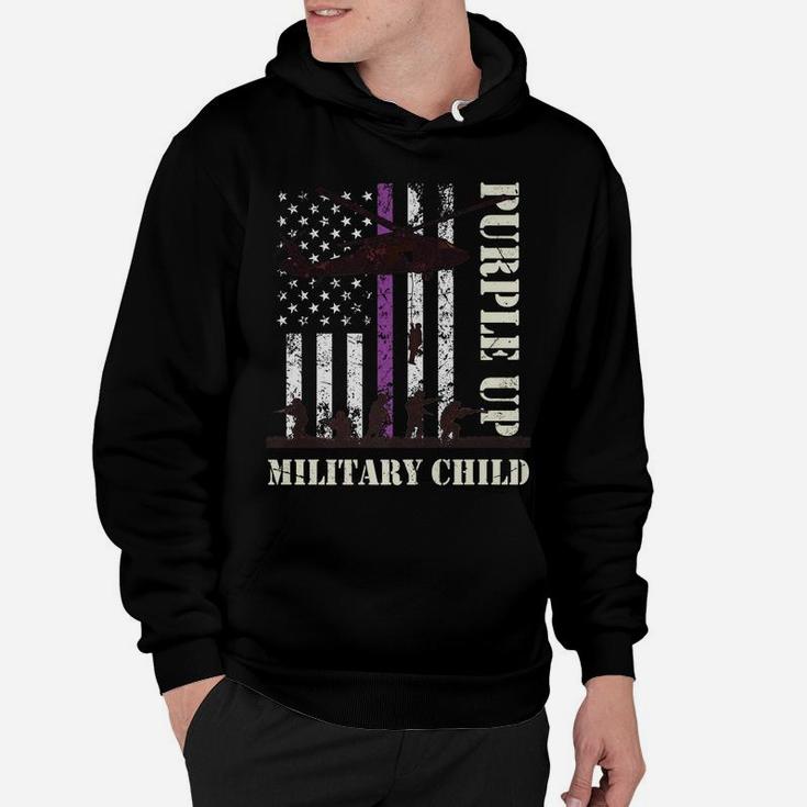Purple Up Shirts Military Child Kids Army Retro Vintage Flag Hoodie