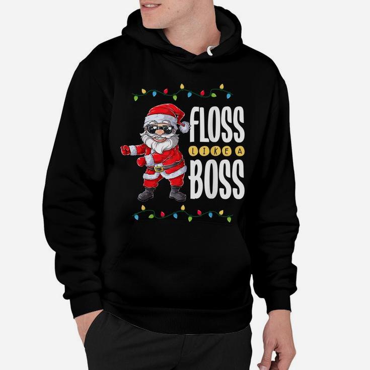 Santa Floss Like A Boss Christmas Boys Kids Xmas Flossing Hoodie