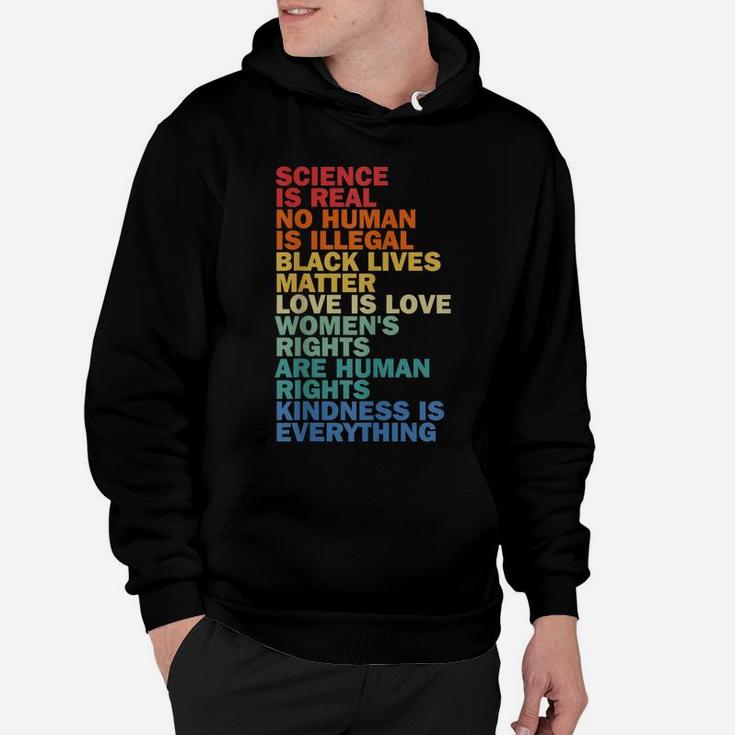Science Is Real, Kindness Is Everything Vintage Style Hoodie