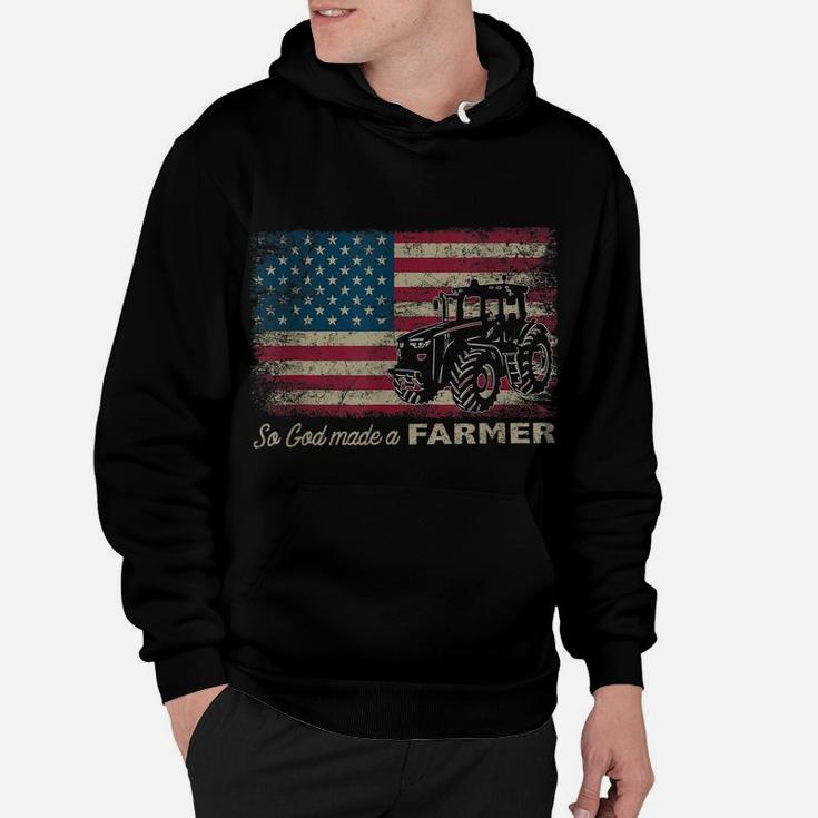 So God Made A Farmer Usa Flag Patriotic Farming Gift Hoodie