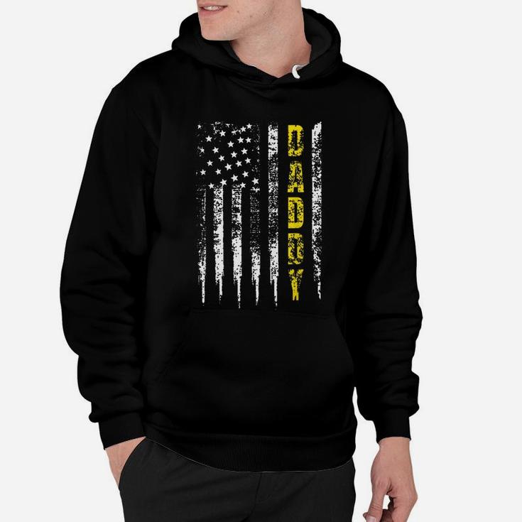 Tow Truck Driver Yellow Line Daddy Us Flag Distressed Gift Hoodie
