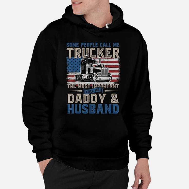 Truck Driver Gift, Trucker Daddy, Husband, Us Flag Hoodie
