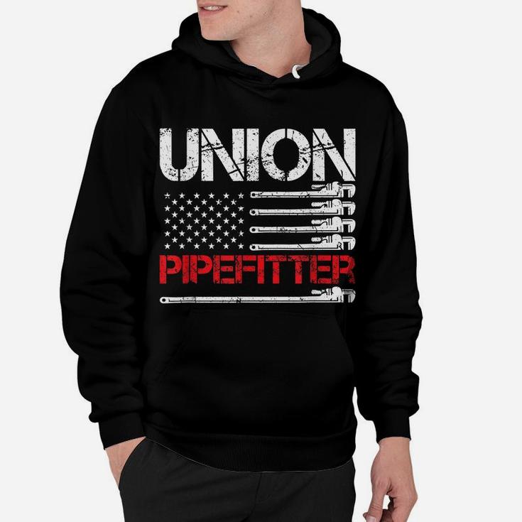 Union Pipefitter Union Strong Usa American Flag Steamfitter Hoodie