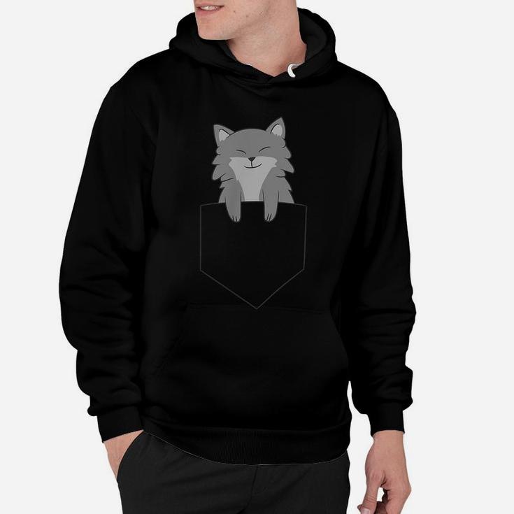 Wolf In Pocket Cute Wolves Lover Gift Funny Wolf Hoodie