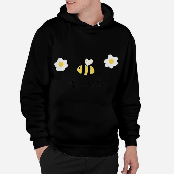 Womens 'Bee' Kind Cute Bumble Bee & Daisy Flowers Graphic Hoodie