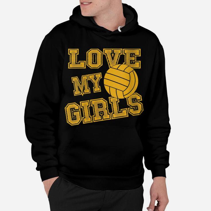Womens Love My Girls Volleyball Shirt For Moms-Cute Volleyball Mom Hoodie