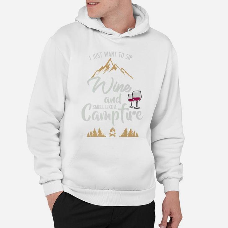 Funny Camping For Wine Lovers Womens Campfire Gift Hoodie