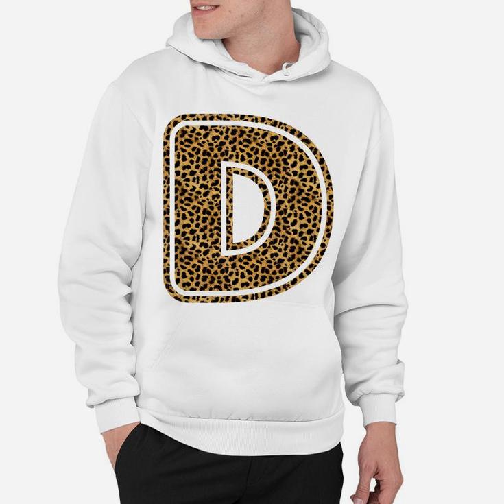 Letter D Leopard Print Initial Case Funny Birthday Gift Hoodie