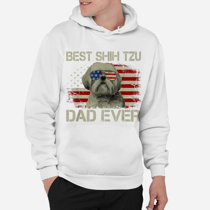 Mens Best Shih Tzu Dad Ever Tshirt Dog Lover American Flag Gift Hoodie