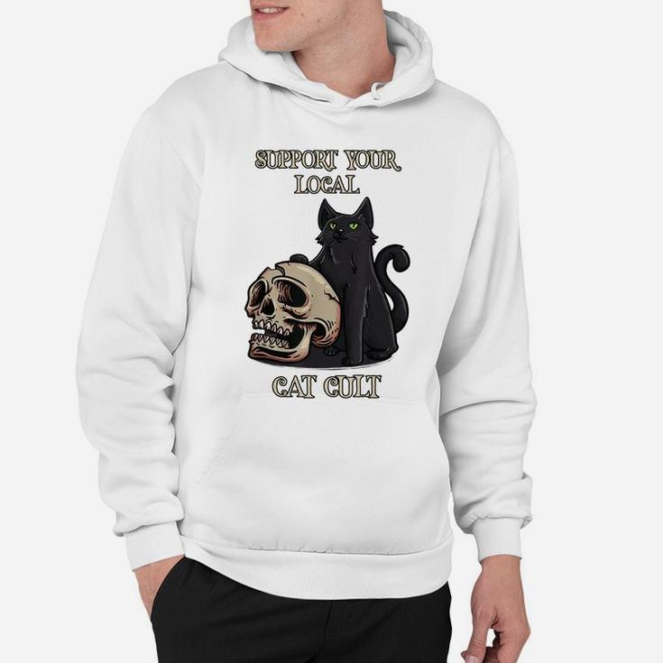 Support Your Local Cat Cult - Funny Cat Occult Hoodie