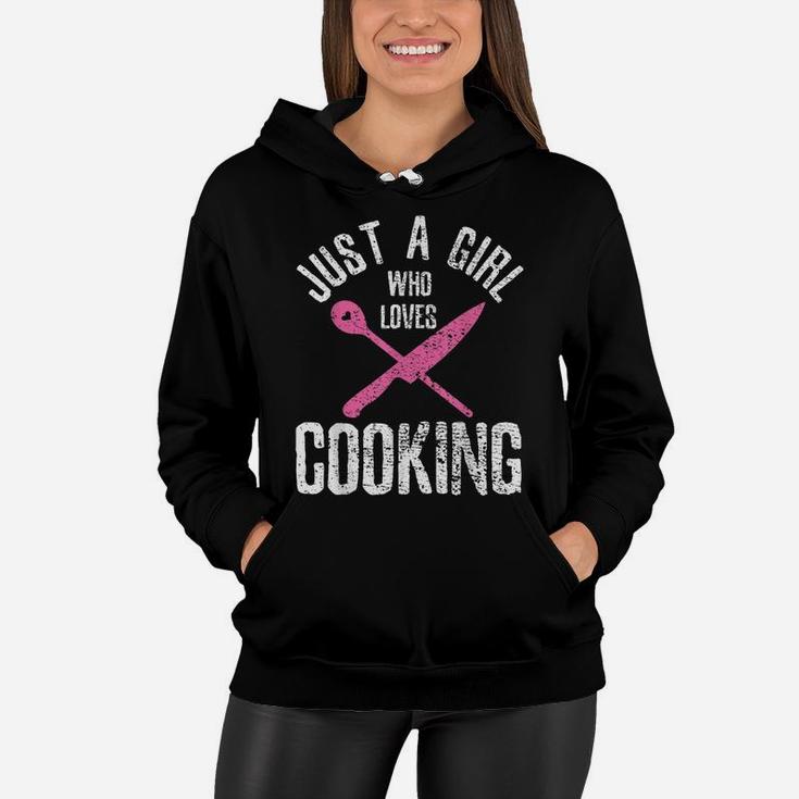 Cook Just A Girl Who Loves Cooking Chef Vintage Women Hoodie