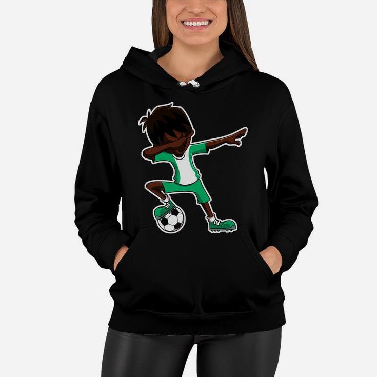Dabbing Soccer Boy Nigeria Jersey, Nigerian Kids Dab Gifts Women Hoodie