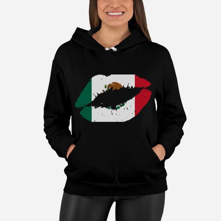 Mexico Lips Kiss Mexican Flag Pride Mexicana Gift Girls Women Hoodie