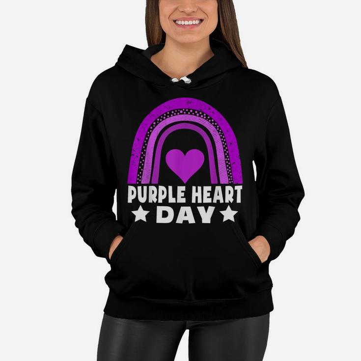 Purple Heart Day Military Us Combat Veteran Women Men Kids Women Hoodie