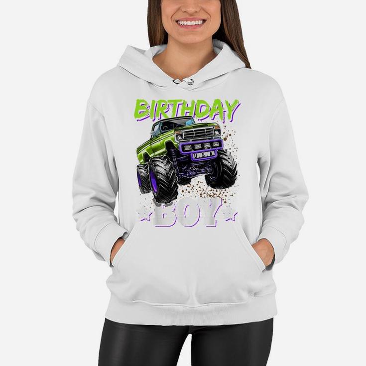 Birthday Boy Monster Truck Birthday Party Gift For Boys Kids Women Hoodie