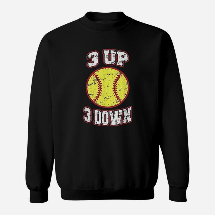 3 Up 3 Down Softball Fun Cute For Moms Dads Gifts Sweatshirt