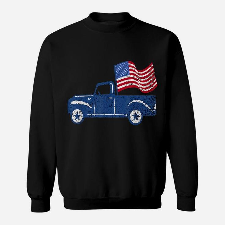 4Th Of July Vintage Truck American Flag Funny Shirt Gift Sweatshirt